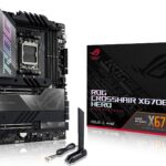 Asus Rog Crosshair X670E Hero ATX DDR5 Motherboard, AM5 Socket, AMD X670 Chipset, 128GB DIMM Max Memory, PCIe 5.0 Slot, Intel 2.5Gb Ethernet, Wifi 6E, M.2 Heatsink, USB Ports (90MB1BC0-M0EAY0)