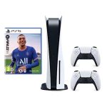 PlayStation 5 ( PS5 ) Disc Console Standard Edition combo with Extra DualSense Controller White and PS5 FIFA22 Game