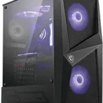 MSI MAG Forge 100M Mid Tower Gaming Computer Case Black, 2X 120 mm RGB PWM Fan, 1x 120 mm Fan, 1-6 RGB Hub, Tempered Glass Panel, ATX, mATX, Mini-ITX - 306-7G03M11-809