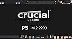 Crucial P5 1TB 3D NAND NVMe Internal Gaming SSD, up to 3400MB/s - CT1000P5SSD8