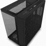 NZXT H9 Mid-Tower Gaming PC Case - 3 RGB Fans, Glass Panels, 360mm Radiator Support, Cable Management - Black