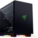 Razer Tomahawk Mini-ITX Gaming Case: Dual-Sided Tempered Glass Swivel Doors, Ventilated Top Panel, Chroma RGB Underglow Lighting, Built-in Cable Management, Classic Black