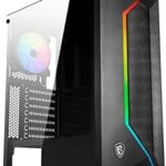 MSI Mid-Tower PC Gaming Case – Tempered Glass Side Panel – 1 x 120mm aRGB Fan –1 x 120mm Fan – Liquid Cooling Support up to 240mm Radiator x 1 – MAG Vampiric 100R