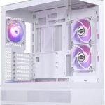 Phanteks XT View, Mid-Tower Gaming Chassis, Tempered Glass Front and Side Window, USB-C 3.2 Gen2, 3X M25-120 D-RGB fans included (White)