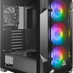 Antec Dark League DF600 Flux, Mid-Tower ATX Gaming Case, Flux Platform, 5 x 120mm Fans Included, ARGB & PWM Fan Controller, Tempered Glass Side Panel, 2 x USB3.0, High-End GPU Support