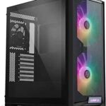 LIAN LI LANCOOL 215 E-ATX PC Case, RGB Gaming Computer Case Features High Airflow with 2x200mm ARGB Fans & 1x120mm Fan Pre-Installed and Mesh Front Panel, Tempered Glass Mid-Tower Chassis (Black)