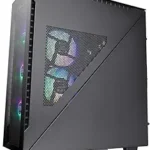 Thermaltake Divider 500 TG Black Color ARGB ATX Mid Tower Tempered Glass Computer Case with 3 120mm 5V ARGB Front Fans + 1 120mm Standard Rear Fan + 2 Symmetrical Triangular Panels CA-1T4-00M1WN-01