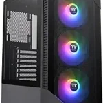 Thermaltake View 200 TG ARGB Motherboard Sync ATX Tempered Glass Mid Tower Computer Case with 3x120mm Front ARGB Fan, CA-1X3-00M1WN-00