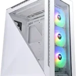 Thermaltake Divider 500 TG White Edition ARGB ATX Mid-Tower Tempered Glass Computer Case with 3 120mm 5V ARGB Front Fans + 1 120mm Standard Rear Fan + 2 Symmetrical Triangular Panels CA-1T4-00M6WN-01