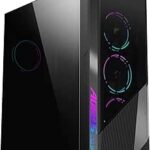 GIGABYTE AORUS C500 GLASS - Black Mid Tower PC Gaming Case, Tempered Glass, USB Type-C, 4X ARBG Fans Included (GB-AC500G ST)