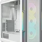 CORSAIR iCUE 5000T RGB Mid-Tower ATX PC Case-208 Individually Addressable RGB LEDs-Fits Multiple 360mm Radiators-Easy Cable Management-3 Included CORSAIR LL120 RGB Fans- White