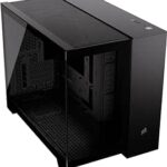 CORSAIR 2500X Small-Tower mATX Dual Chamber PC Case – Panoramic Tempered Glass – Reverse Connection Motherboard Compatible – No Fans Included – Black