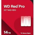 Western Digital 14TB WD Red Pro NAS Internal Hard Drive HDD - 7200 RPM, SATA 6 Gb/s, CMR, 512 MB Cache, 3.5" - WD141KFGX