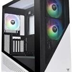 Thermaltake Divider 370 TG ARGB Motherboard Sync E-ATX Mid Tower Computer Case with 3x120mm ARGB Fan Pre-Installed, Tempered Glass Side Panel, Ventilated Front Mesh Panel, CA-1S4-00M6WN-00, White