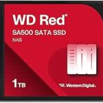 Western Digital 1TB WD Red SA500 NAS 3D NAND Internal SSD - SATA III 6 Gb/s, 2.5"/7mm, Up to 560 MB/s - WDS100T1R0A, Solid State Hard Drive