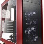 Fractal Design Focus G - Mid Tower Computer Case - ATX - High Airflow - 2X Fractal Design Silent LL Series 120mm White LED Fans Included - USB 3.0 - Window Side Panel - Red