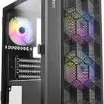 ANTEC NX200M RGB, Large Mesh Front Panel, USB3.0 Ready, 3 x 120mm RGB Fixed Mode Fans Included, TG Swing Side Panel, Up to 5 Fans Simultaneously, 240mm Radiator Support, Mini-Tower M-ATX Gaming Case