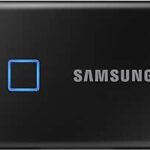 SAMSUNG T7 Touch Portable SSD 2TB ,up to 1050MB/s, USB 3.2 External Solid State Drive, Black (MU-PC2T0K/WW)