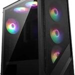 MSI Forge 120A AIRFLOW MAG Cabinet with RGB Window, Midi-Tower, ATX/Micro-ATX/Mini-ITX, USB 3.2, No Source, 6 RGB Fans Installed, Black