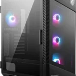 MSI MPG Velox 100R - Mid-Tower Gaming PC Case - Tempered Glass Side Panel - 4 x 120mm ARGB Fans - Liquid Cooling Support up to 360mm Radiator - Mesh Panel for Optimized Airflow