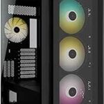 CORSAIR iCUE 7000X RGB Full-Tower ATX PC Case – Three Tempered Glass Panels – Spacious Interior – Easy Cable Management – 4x CORSAIR SP140 RGB ELITE Fans Included – Black