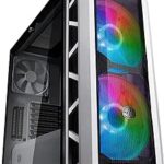 Cooler Master MasterCase H500P Mesh White ARGB Airflow ATX Mid-Tower, Dual 200mm Customizable ARGB Lighting Fans, Mesh Front Panel, and Tempered Glass Side Panel (MCM-H500P-WGNN-S01)