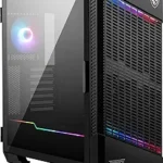 MSI MPG Velox 100P Airflow Mid-Tower PC Case - ATX Motherboard Capacity, Tempered Glass Door, Optimized for Airflow, Mystic Light, Supports 2 x 360mm Radiators & Side Ventilation Configurations