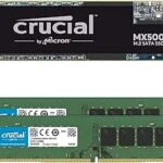 Crucial MX500 1TB M.2 SATA 6Gb SSD Bundle with Crucial 32GB (2 x 16GB) DDR4 PC4-21300 2666MHz Memory Kit Compatible with SFF and Tower Desktops