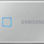 SAMSUNG T7 Touch Portable SSD 1TB, Up to 1050MB/s, USB 3.2 External Solid State Drive + 2mo Adobe CC Photography (MU-PC1T0S/WW), Silver