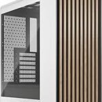 Fractal Design North Chalk White Tempered Glass Clear - Genuine Oak Wood front - Glass side panel - Two 140mm Aspect PWM fans included - Type C USB - ATX Airflow Mid Tower PC Gaming Case