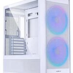 LIAN LI LANCOOL 206 ATX PC Case, RGB Gaming Computer Case, Airflow Optimized Mesh Panels Mid-Tower Chassis w/ 2x160mm ARGB PWM Fans Pre-Installed, USB Type-C Port, Tempered Glass Side Panel (White)