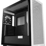 NZXT H7 Flow - CM-H71FG-01 - ATX Mid Tower PC Gaming Case - Front I/O USB Type-C Port - Quick-Release Tempered Glass Side Panel - White/Black