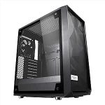 Fractal Design Meshify C - Compact Computer Case - High Performance Airflow/Cooling - 2X Fans Included - PSU Shroud - Modular Interior - Water-Cooling Ready - USB3.0 - Tempered Glass Light - Blackout