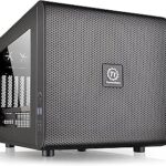 Thermaltake Core V21 SPCC Micro ATX, Mini ITX Cube Gaming Computer Case Chassis, Small Form Factor Builds, 200mm Front Fan Pre-installed, CA-1D5-00S1WN-00 Black